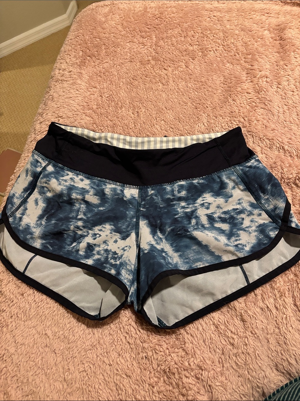lululemon athletica Navy Tie-Dye Running Shorts speed ups
